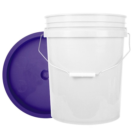 World Enterprises Bucket, 12 in H, White and Purple 5WHT,345PPL